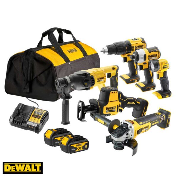 DEWALT DCK607M2 18V XR Сет од 6 алати со 2×4Ah батерии во торба