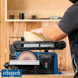 Scheppach BTS900 Комбинирана брусилка со лента и диск 370W