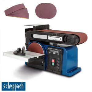 Scheppach BTS900 Комбинирана брусилка со лента и диск 370W